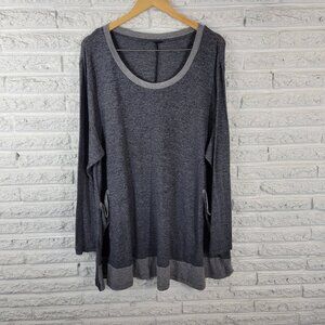 Overworety Womens Top 5X Plus Smock Tunic Gray Comfy Rayon Knit Soft SWE93E